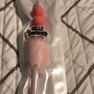 Pink Fluffy Pen - Hello Summer